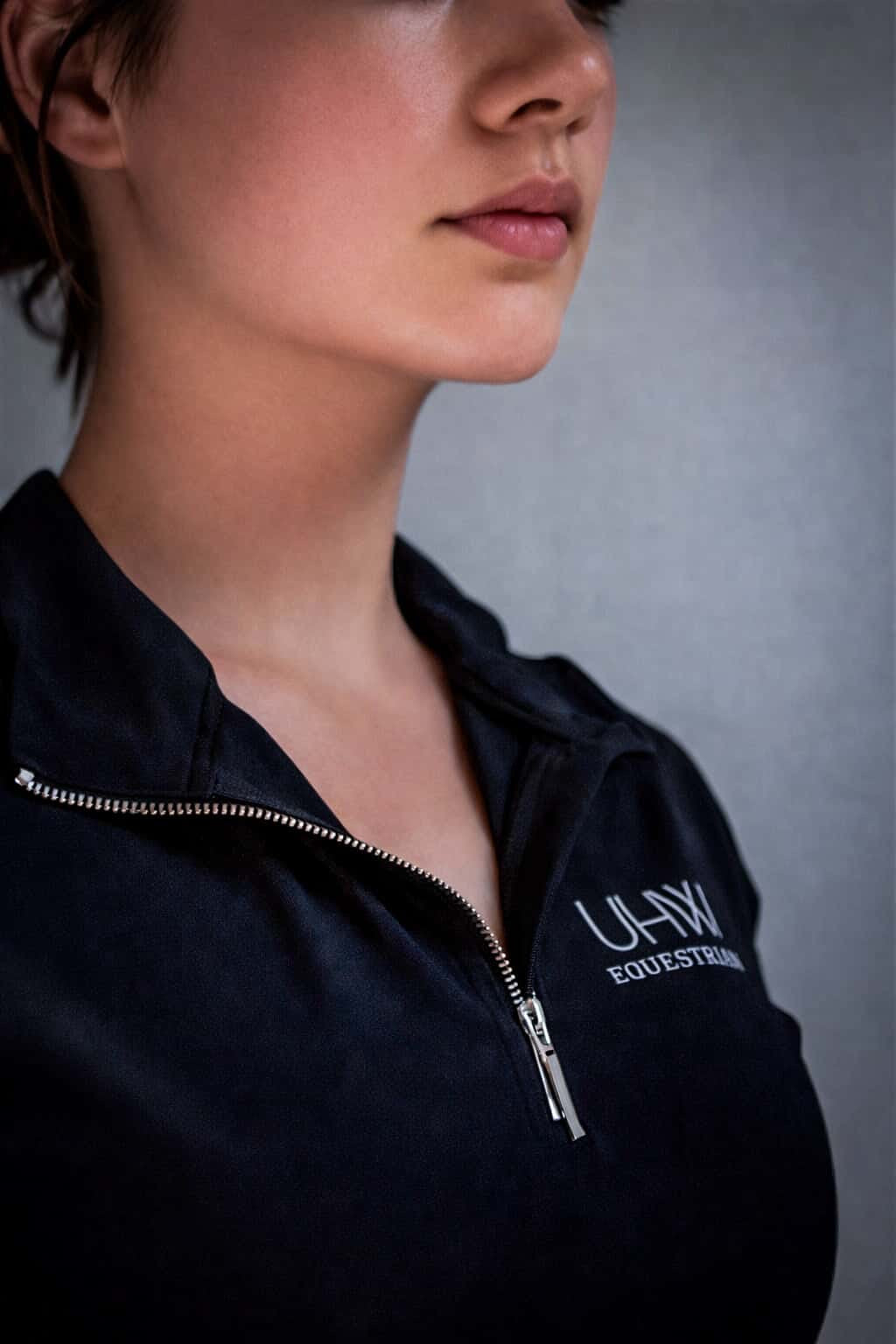 Mesh short sleeve zip