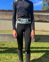 Load image into Gallery viewer, Blue floral and black tights

