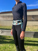 Blue floral and black tights