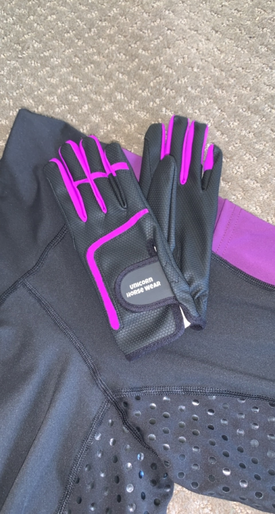 Child’s Purple Riding Gloves